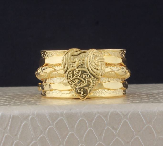 

Кольцо-спиннер из кованой проволоки с сердцем любви на свадьбу, кольцо ручной работы из 14-каратного золота, розового золота и стерлингового серебра, подарки для ее украшений