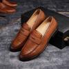Fashion FELIX CHU Genuine Leather Men's Loafers Pointed Snake Pattern Slip-on Monk Shoes Wedding Party Casual Formal Men's Dress Shoes
