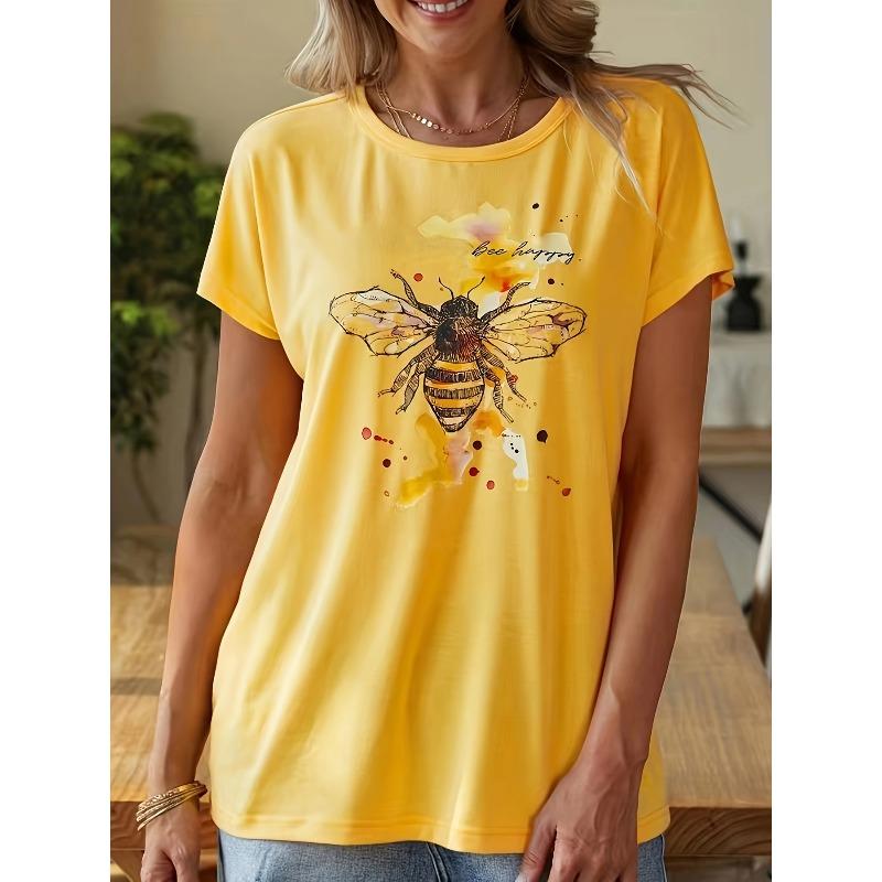 [Vibrant T-Shirt] Vibrant Lightweight Women's Casual Loose Fit Short Sleeve T-Shirt | Crew Neck, Floral Graphic, Summer Top for Casual Attire