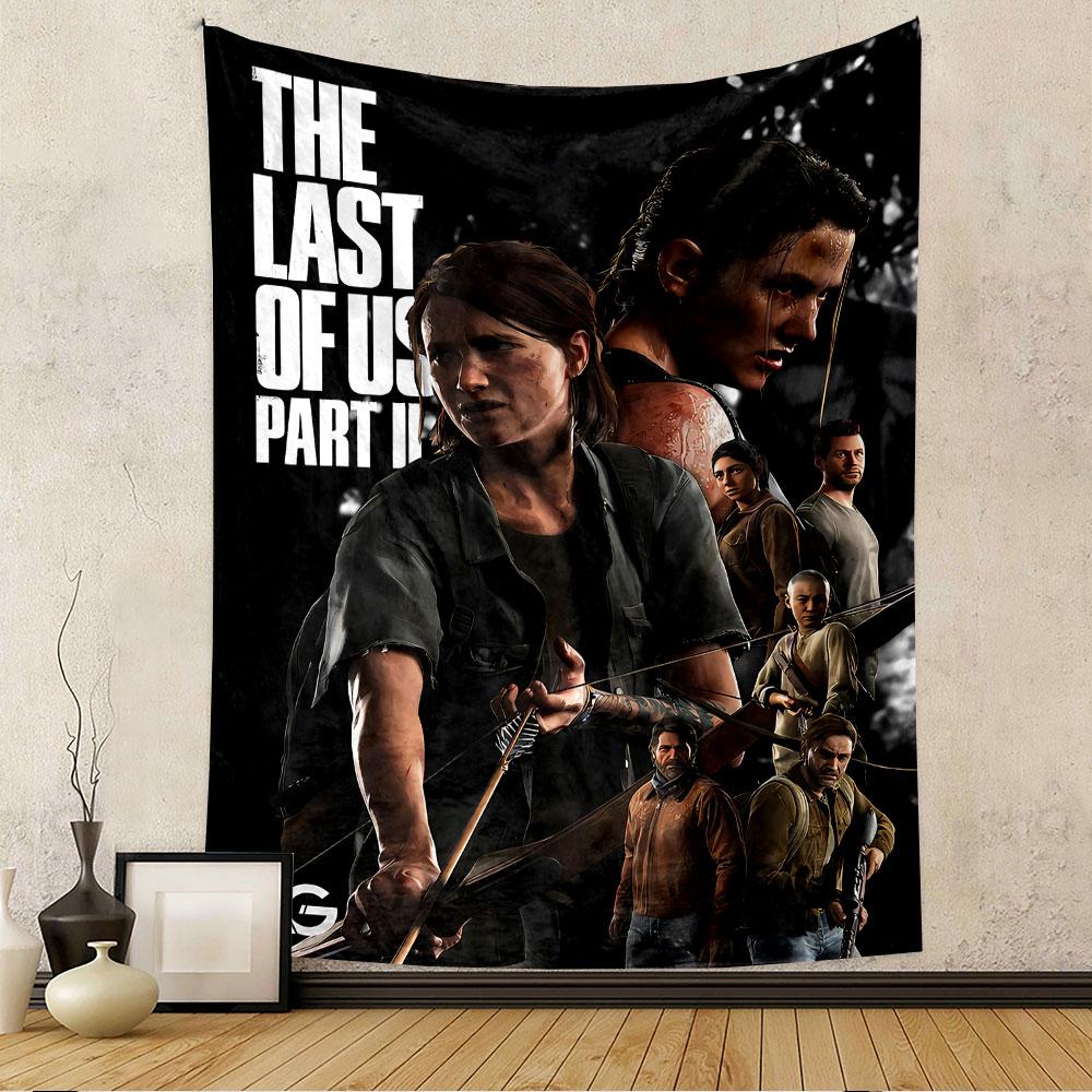 The Last of Us Part II Tapestry Wall Hanging, Video Game Poster Vintage, Wall Decor for Bedroom Living Room Dorm