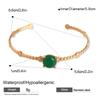 Elegante bracciale rigido aperto in acciaio al titanio e pietra naturale per donna