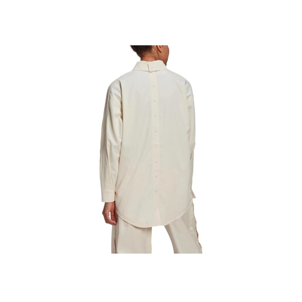 adidas Originals Solid Striped Loose Casual Long Sleeve Shirt Women Shirts Off-White HF2011