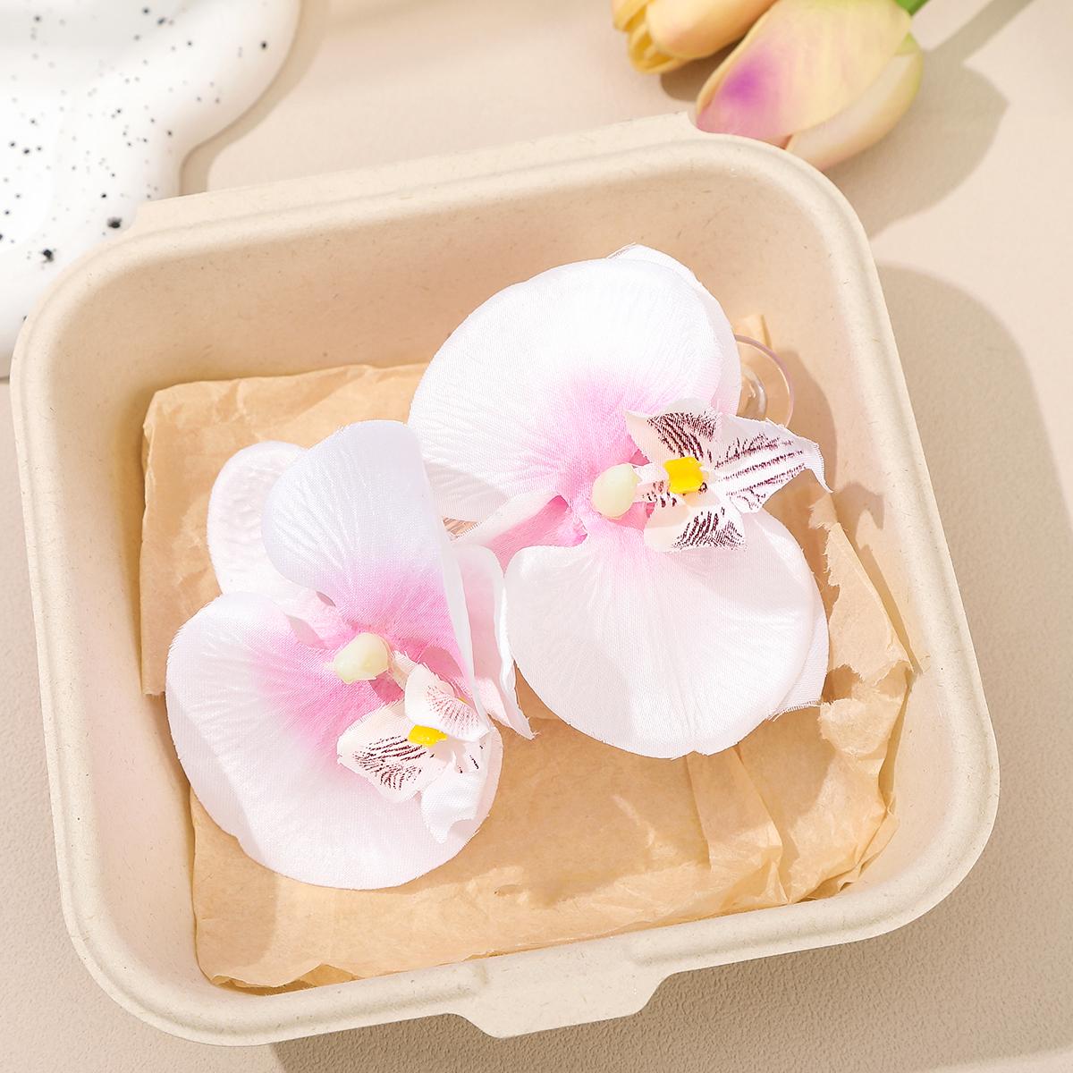 

AWAYTR Искусственная розовая фаленопсис заколка-утиный клюв с цветами заколки для волос на День святого Валентина головной убор аксессуары для волос для девочки подарок на фестиваль