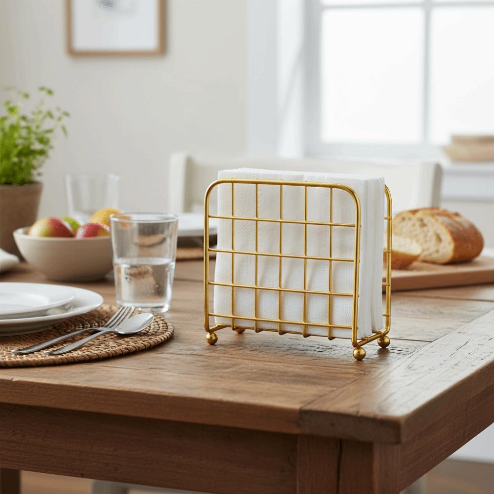 Metal Napkin Holder Modern Napkin Storage Container Picnic Tissue Dispenser  Table Countertop