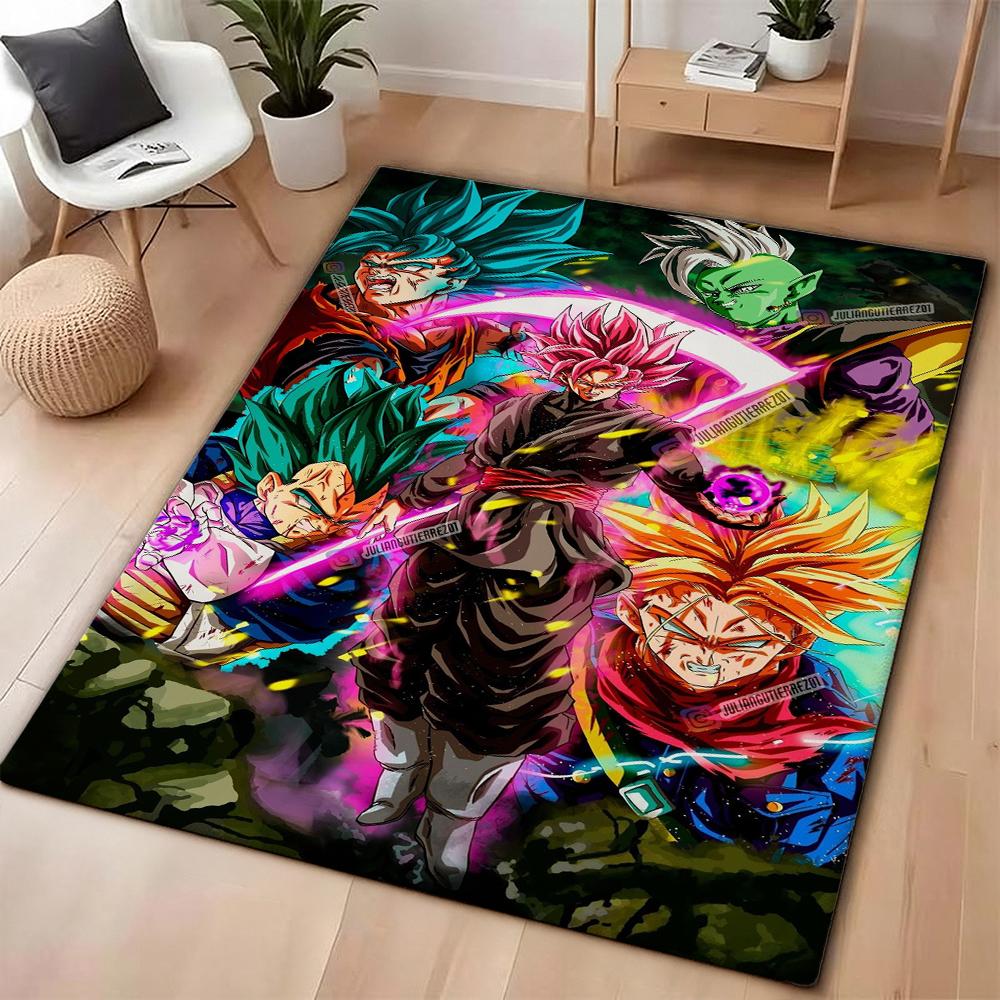 Goku'S Many Forms Printed Rug Nonslip Durable Carpet For Study Reading Area Home Party Decor Birthday Gift