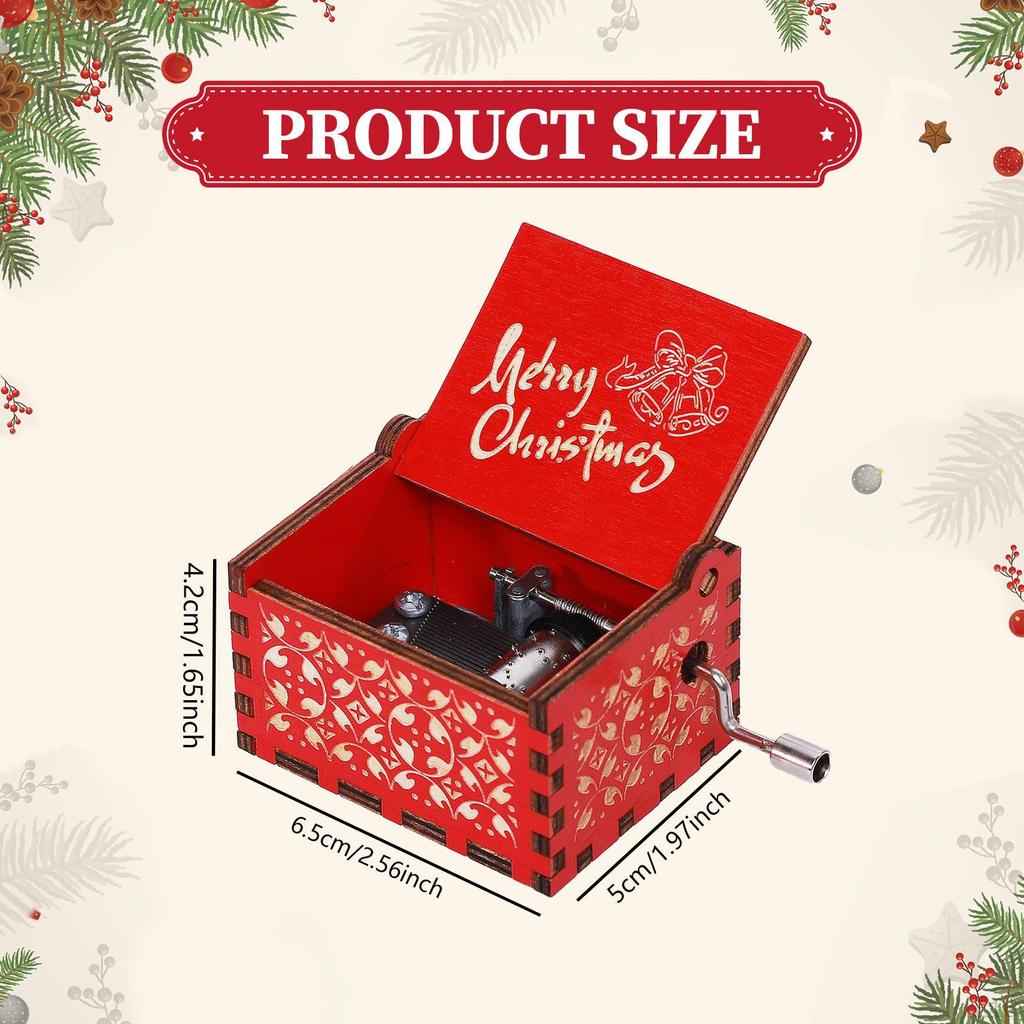 Merry Christmas Music Box Decoration Small Decorative Lightweight Musical Hand Cranked