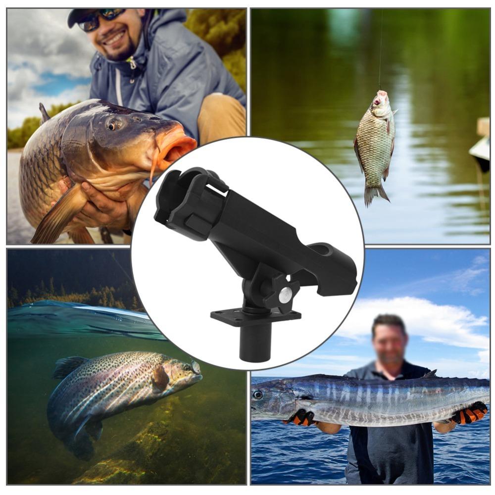 360° Adjustable Fishing Rod Bracket Multifunction Swivel Mount Fishing Pole Bracket Black Fishing Rod Holder Boat Fishing