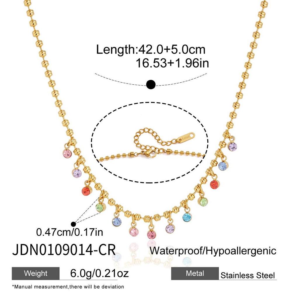 Wanshing Classic 18K Gold Plated Stainless Steel Zircon Pendant Paperclip Chain Necklaces for Women, Multiple Styles