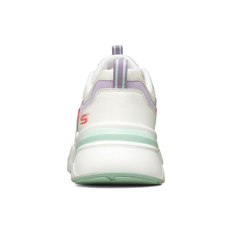 Skechers Bobs Bamina Macaron Tessuto Pelle Sintetica Comodo Versatile Scarpe Basse Stile Dad Sneaker Donna Bianco Viola Blu 117042-WLVM