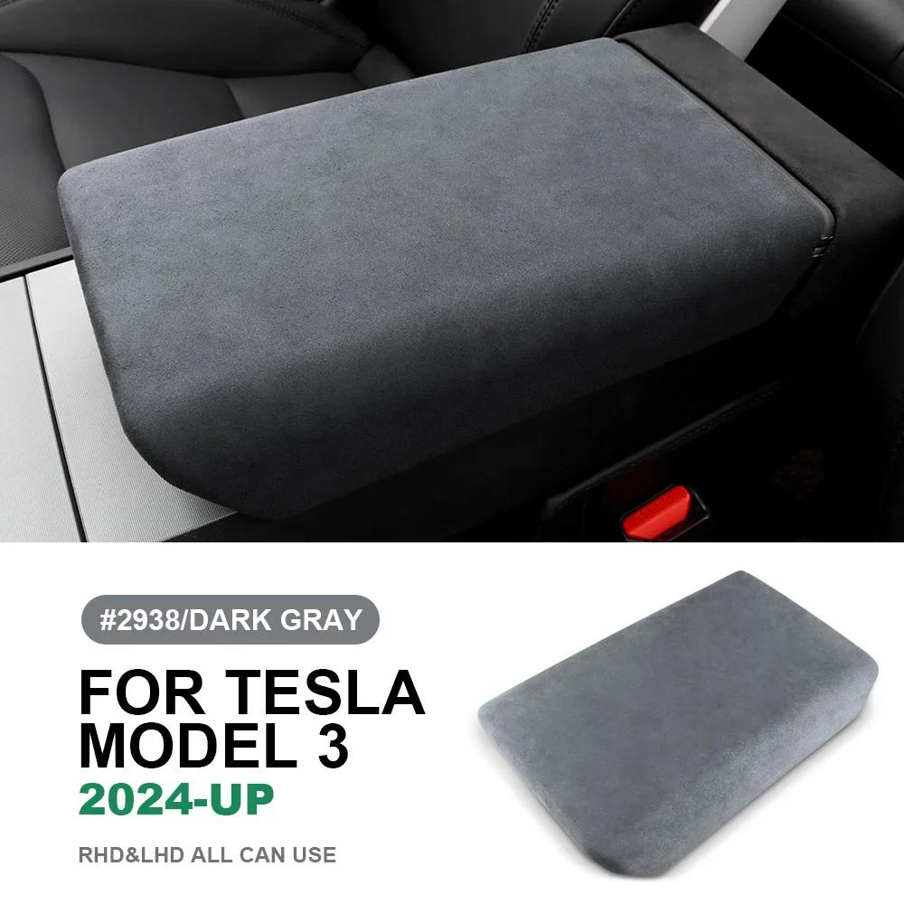 

Italian Top Suede Armrest Trim Cover for Tesla Model 3 Highland 2025 Model Y Juniper 2025-UP Center Console Box Protect Interior