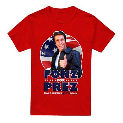 Happy Days Unisex Erwachsenen Fonz for Prez T-Shirt