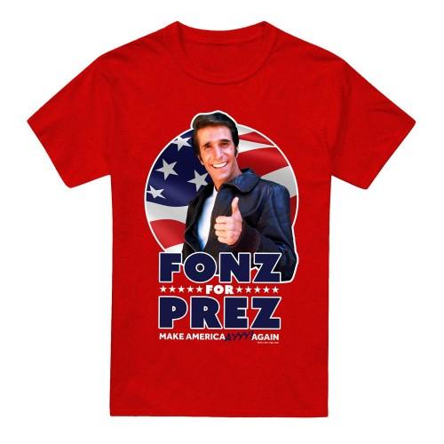 Happy Days Unisex Adult Fonz for Prez T-Shirt