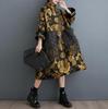 Lady A Jacquard Dress with Gold Embroidery and In Lazy Trendy, 5/8-sleeve, High-neck, Knee-length Black.