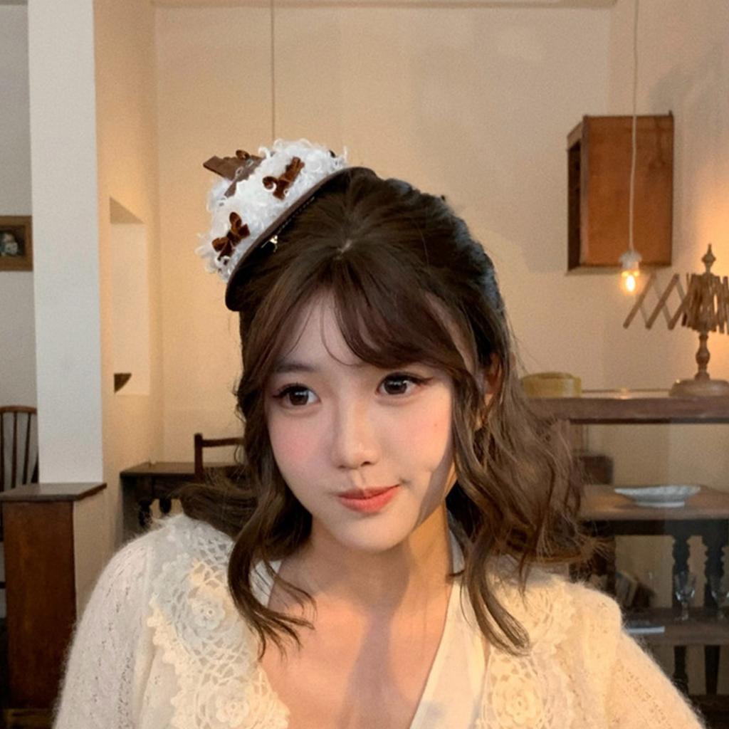 Cream Cake Designs Birthday Hat Hair Clip for Women and Girls Hair Accesories Hairpieces for Parties and Photoshoots