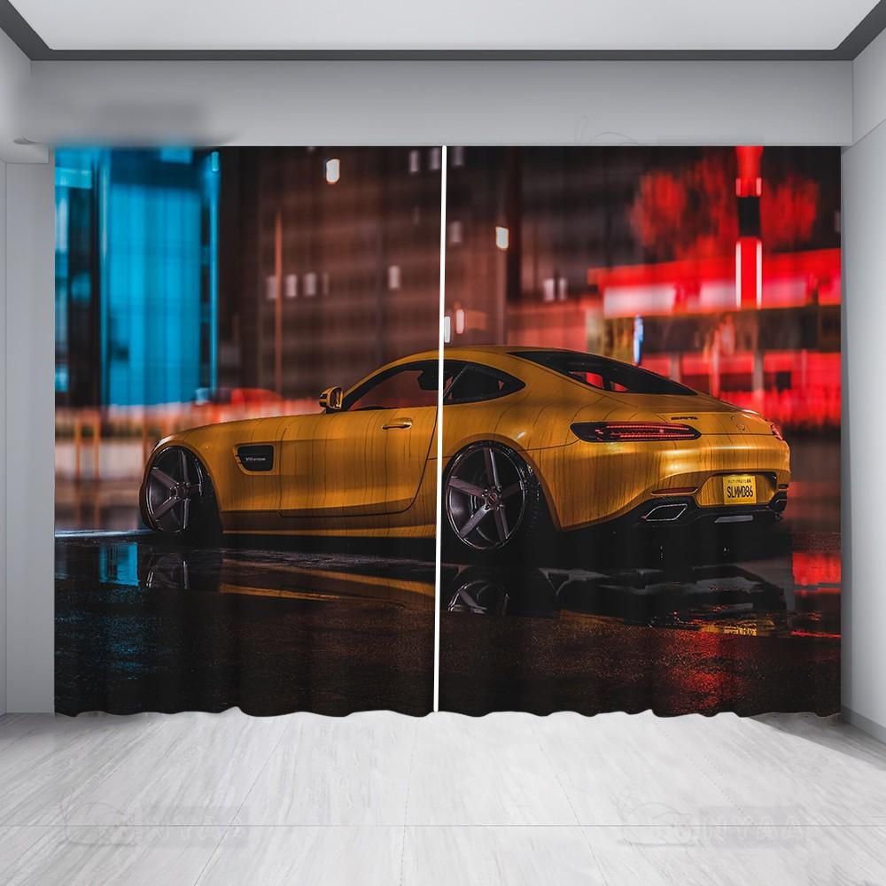 

Пользовательские Современные Простые Автомобильные Шторы Модный Бренд Полиэстеровая Ткань Шторы для Окна Гостиной Автомобильная Студия Окна кортины 2 панели (50Wx50H)x2(CM)&Grommet Top