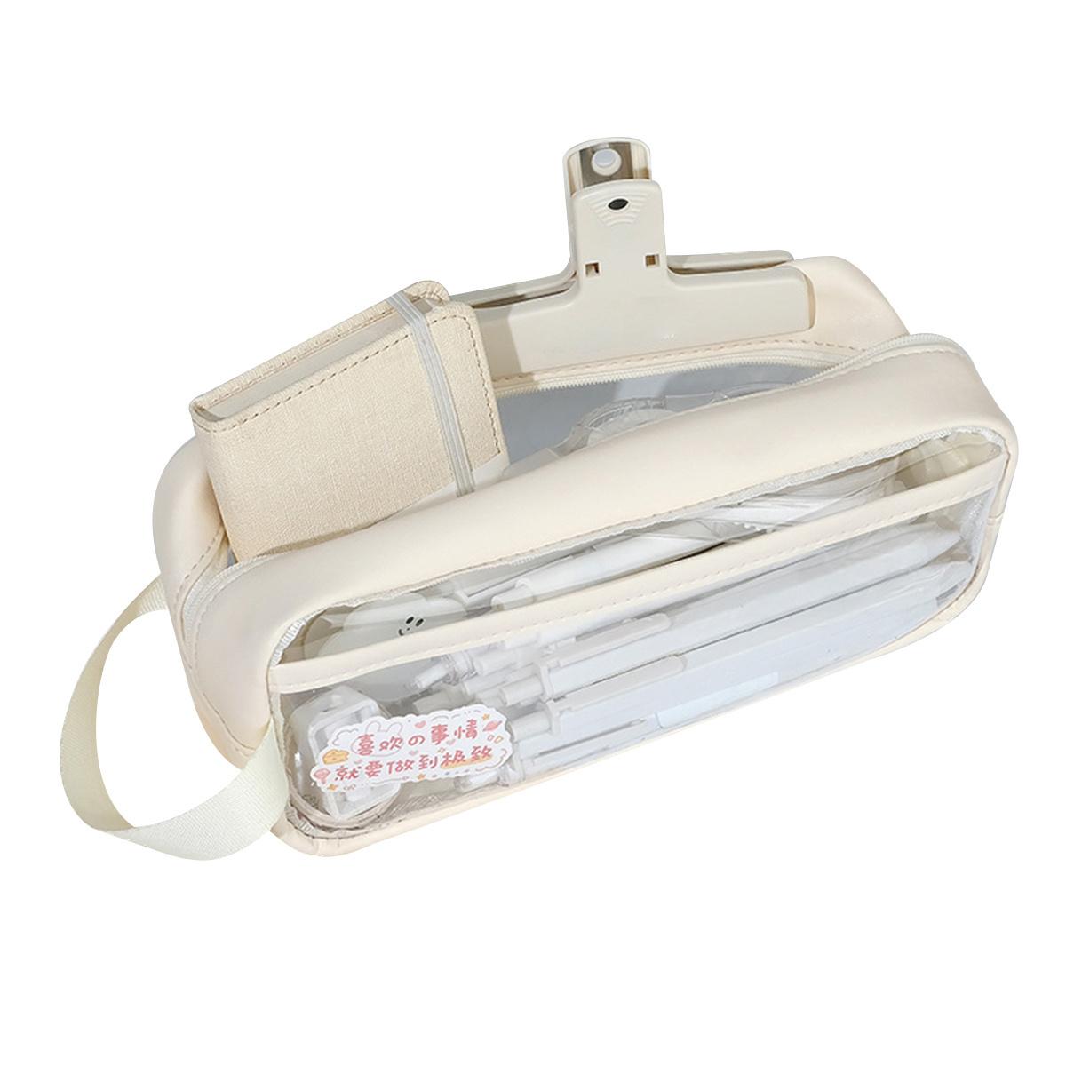 

Прозрачная сумка-карандаш большой емкости Ins Style, школьный чехол, держатель для канцелярских принадлежностей, водонепроницаемый портативный чехол для ручек, сумка для хранения карандашей белый