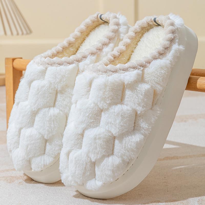 

Cotton Slippers, Indoor Anti-slip Thick-soled Home Warm Shoes Fits 35-36