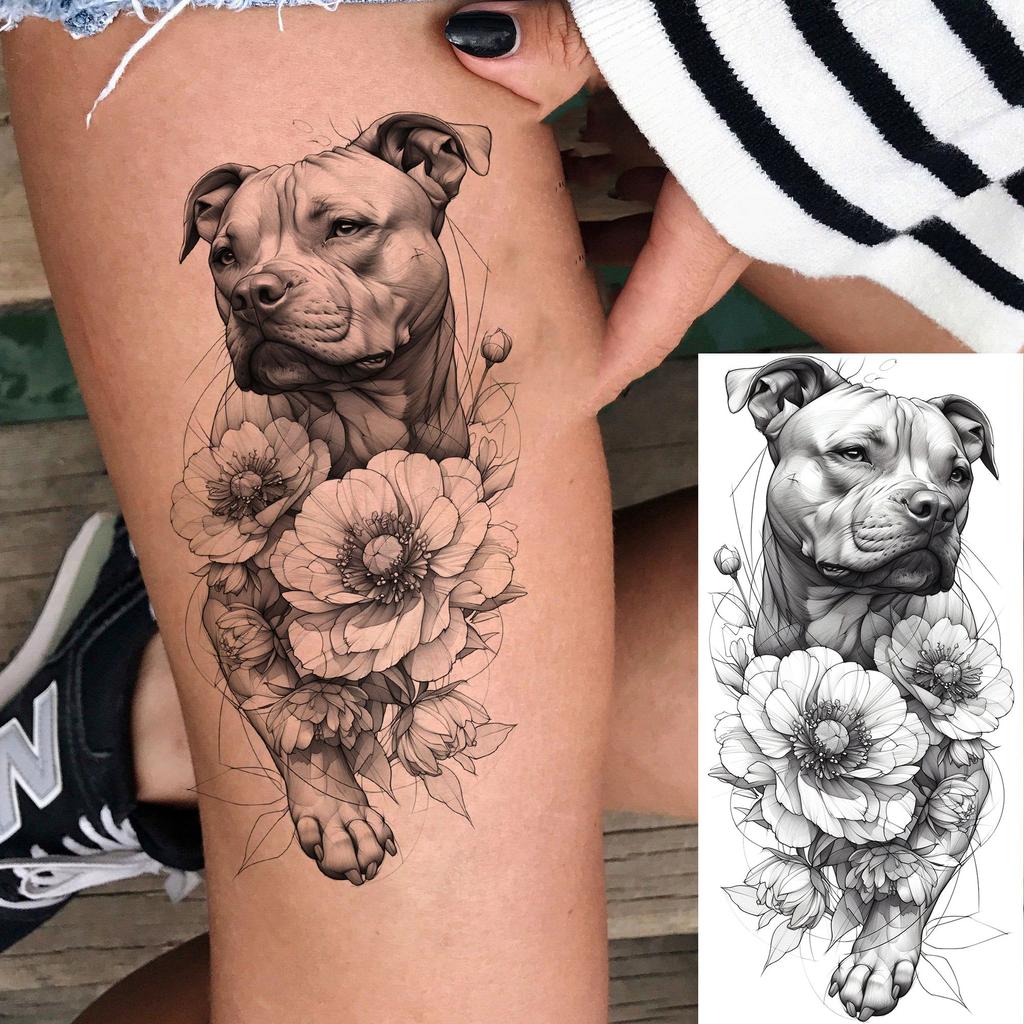 1 Sheet Sketch Flower Animals Temporary Tattoos For Women Long Lasting Waterproof Elephant Turtle Fake Tattoo Body Art Stickers