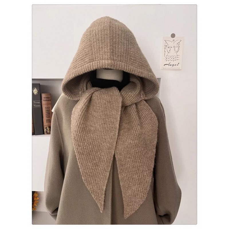 Strickmütze & Schal-Kombination im koreanischen Stil: Warme Winter-Sturmhaube mit Ohrenschutz