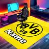Custom Name Personalized Borussia Dortmund Print Carpet, Versatile Home Decor Rug, for Playroom, Apartment, Balcony, Entryway, Hallway Gift
