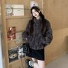 New lamb wool coat women's environmentally friendly fur loose and thickened short stand-up collar coat in winter with cotton to keep warm