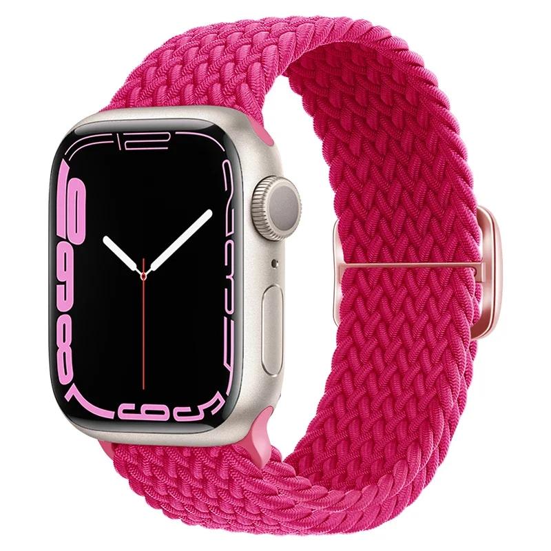 Nylon Strap for Apple Watch Ultra 2 Band 49mm 40mm 44mm 41mm 38 45mm Elastic Braided Loop Bracelet IWatch Series 9 8 7 6 SE 5 4