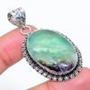 Fluorite Gemstone Handmade 925 Sterling Silver Jewelry Pendant 2.05" SU-10779