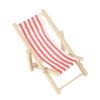 1Pcs 1:12 Dollhouse Miniature Beach Chair Toy Striped Plastic Diy Foldable Deckchair For Dolls Decor