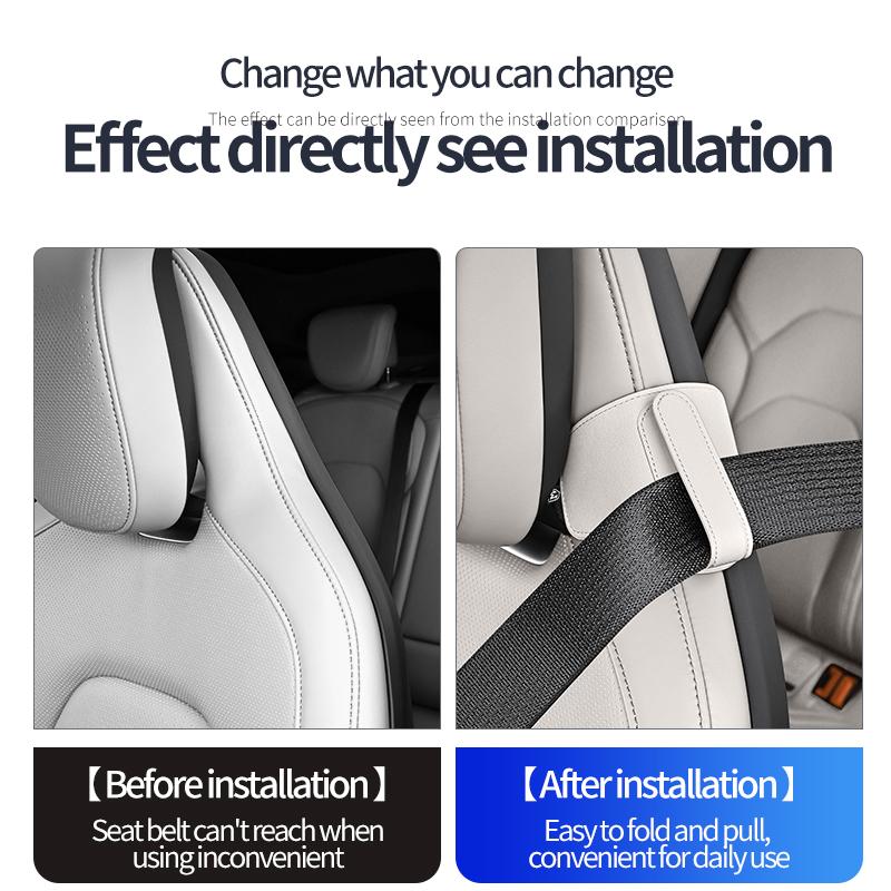 PU Leather Car Sports Seat Belt Adjustment and Fixing Device Car Seat Belt Fixator Adjustable Strap Clip Holder Car Accessories