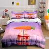 "Cartoon Pig Rainy Day Set" Soft Comfortable Duvet Cover Bedding Set Included 1*Duvet Cover & 2*Pillowcases, gift