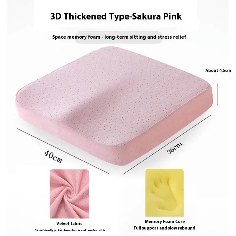 

Ergonomic Memory Foam Office Seat Cushion Anti-Hemorrhoid Tailbone Pillow for Car And Chair Comfort Support розовый