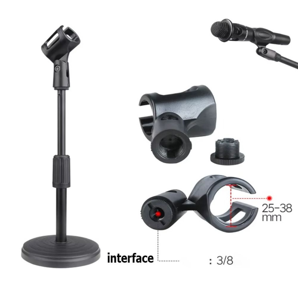 Universal Microphone Clip Rotatable Handheld Mic Mount Holder Durable Mic Stand Clip Wireless/ Wired Mic