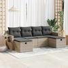 VidaXL Garden Lounge Set 6 Pcs with Light Grey Cushions Wicker 3325528