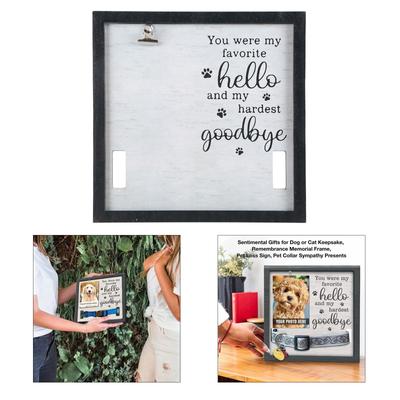 Pet Picture Frame Memorial Dog Memorial Sentiment Frame Collar Frame Remembrance Sympathy Gift for Loss Home Decorations
