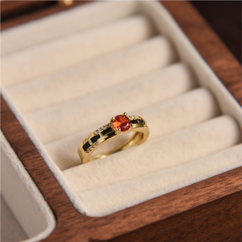 Stylish And Contemporary Open Adjustable Copper Ring With Zircon For Womens Fashion Statement