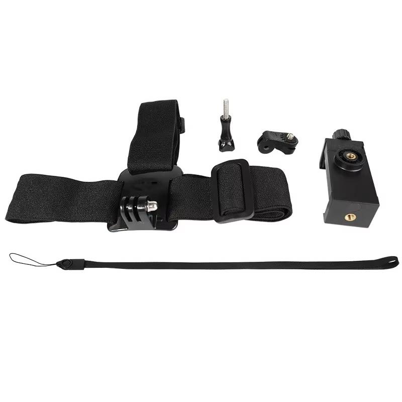 Hands Free Adjustable Head Strap Mount First Person View Phone Holder for Vlogging Cycling Skiing with Smartphone Safety Lanyard
