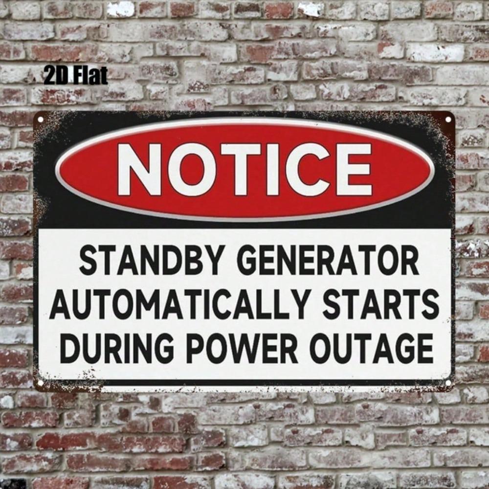 1pc Auto Start Generator Metal Sign 8x12in Iron Wall Art 2D Printed Garage Home Bar Decor