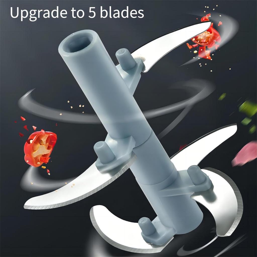 900ml Extra Large Manual Food Chopper Vegetable Chopper Garlic Chopper with 5 Sharp Blades Mincer for Cutting Onions Chili Ginger