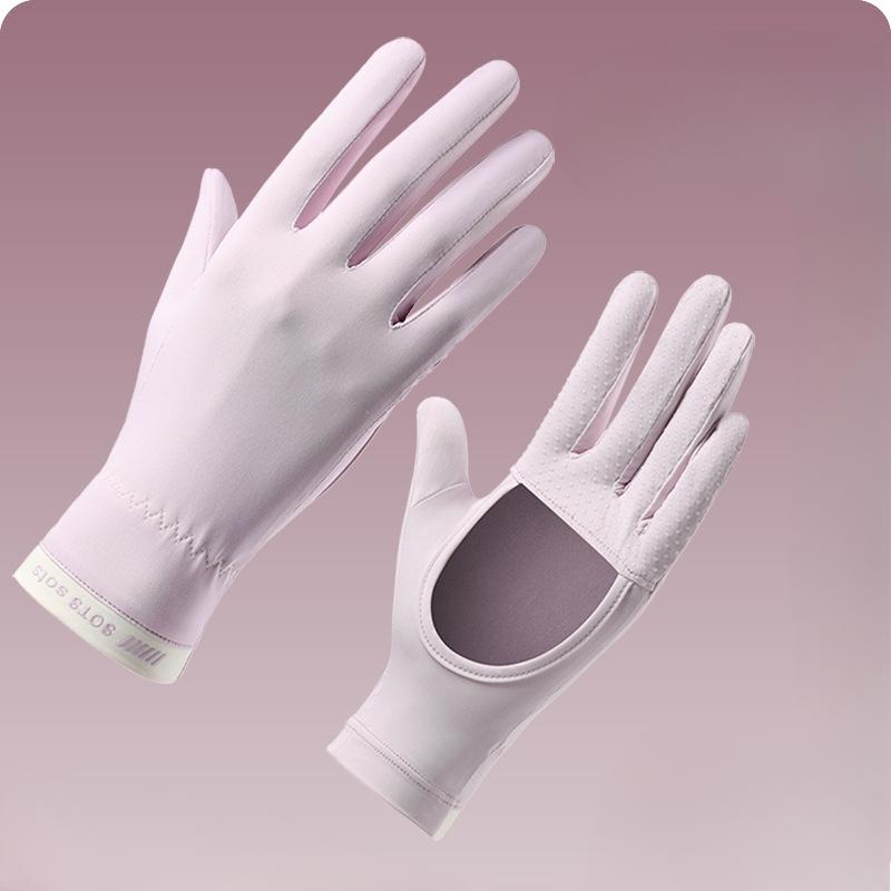 

New Summer Ice Silk Sun Protection Gloves for Women Cycling Outdoor Cycling Tram Anti UV Anti Slip Thin Gloves Average size