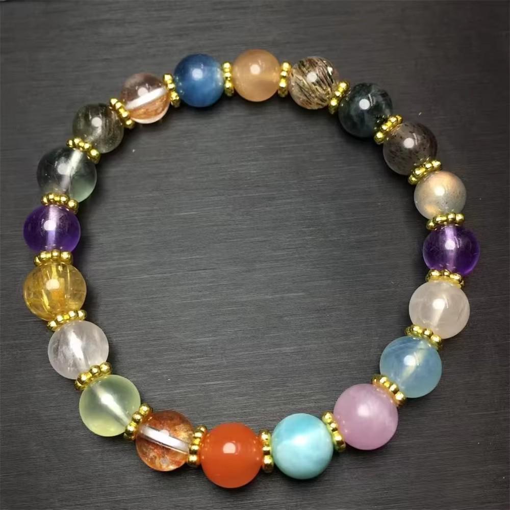Women's Multi-Gemstone Bracelet with Amethyst, Citrine, and Super Seven Crystals