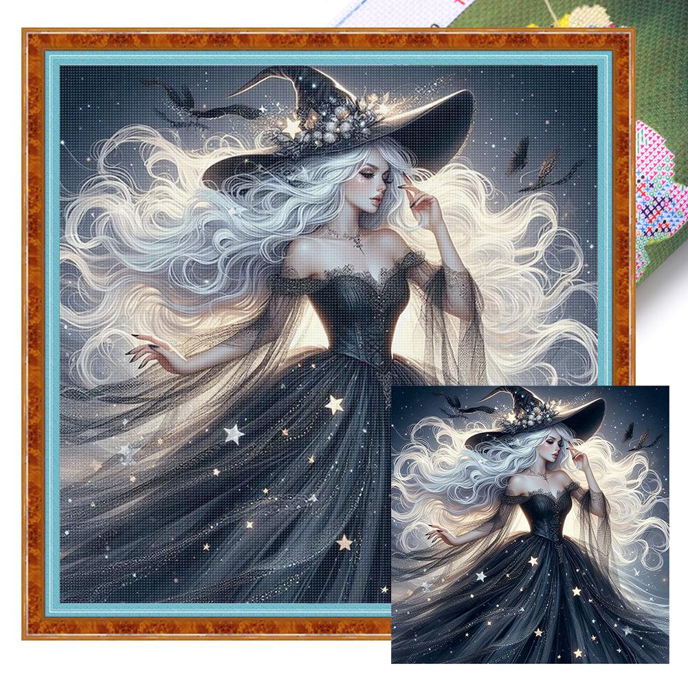 Witch Printed Cross Stitch Kit DIY 11CT Embroidery Craft Set Home Decoration