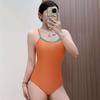 Racing Swimsuit Women's Professional Sports Training One-piece Triangle Solid Color Conservative Competitive Slightly Fat Large Size