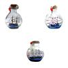 Schiff Wunschflasche Glas Segelboot in Wunschflasche Treibflasche Dekor Schreibtischornament für Zuhause Büro 9x11cm