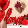 Valentine'S Day Flower Wreath Door Decoration Fabric Hanging Decoration, Confession Heart-Shaped Outfit