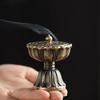 Neoclassical Lotus Alloy Incense Burner with Auspicious Clouds Design