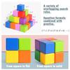 Rainbow Cubes Montessori Math Games Geometric Blocks Color Shape Sorting Stacking Activity Thinking Learning Toys Teaching Aids
