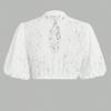 Women's Oktoberfest V-Neck Top - Embroidered Floral Lace Cut-Out Blouse, Bavarian Festival Shirt for Garden Party