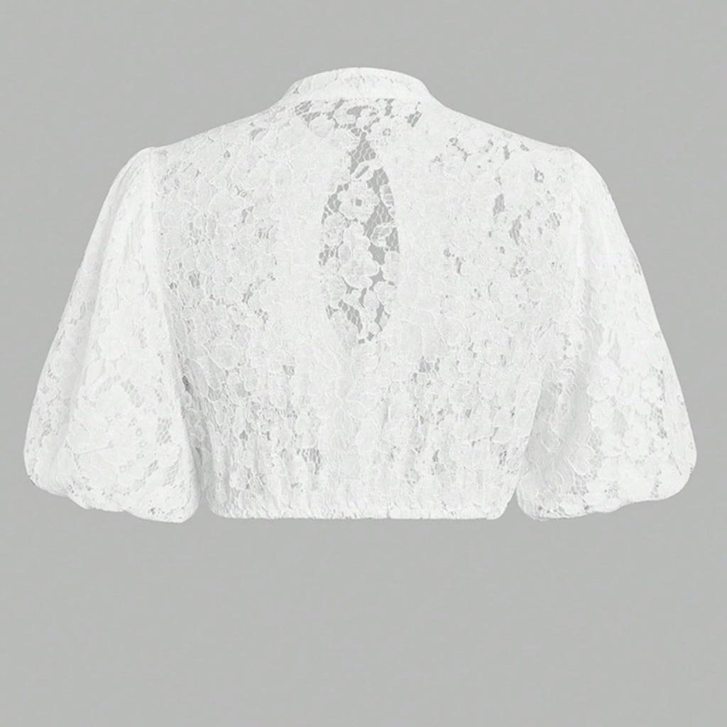 Women's Oktoberfest V-Neck Top - Embroidered Floral Lace Cut-Out Blouse, Bavarian Festival Shirt for Garden Party