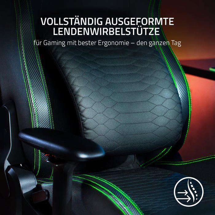 Chaise de Jeu Razer Iskur V2 - Cuir synthétique de qualité EPU - Support Lombaire Adaptatif - Accoudoirs 4D