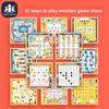 Wooden Toy Childrens Set With 32 In 1 Puzzle Board Games For Home Play And Learn